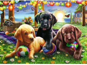 100 Piece Jigsaw Puzzle - Puppy Picnic XXL