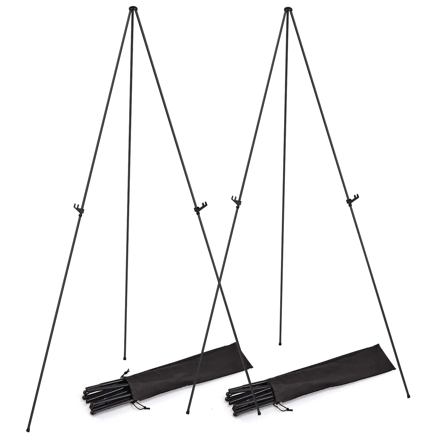 2 Pack Easel Stand for Display 61in Collapsible A Frame Tripod Easel Iron Alloy Drawing Stand with 2 Carry Bags for Wedding Poster Art Drawing Meeting