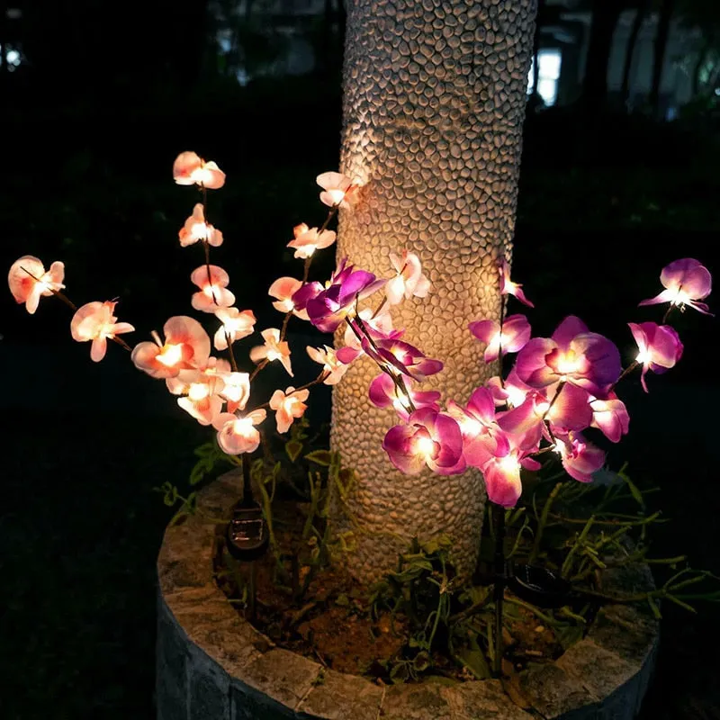 2 Pack Solar Orchid Flower Lights -40 Flowers