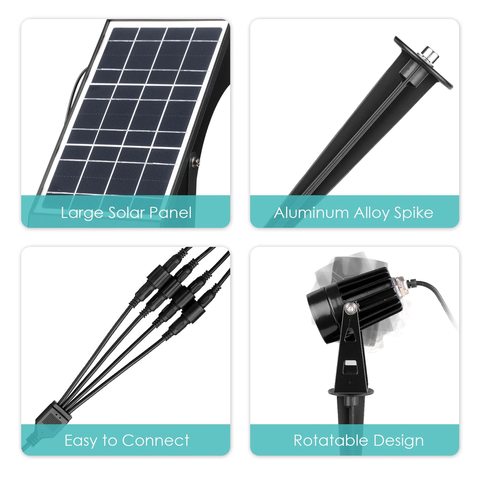 4 in 1 Solar Garden Spotlights with Remote Control