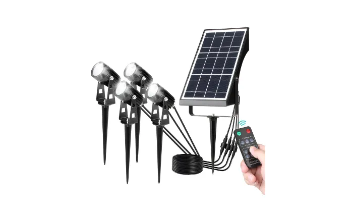 4 in 1 Solar Garden Spotlights with Remote Control