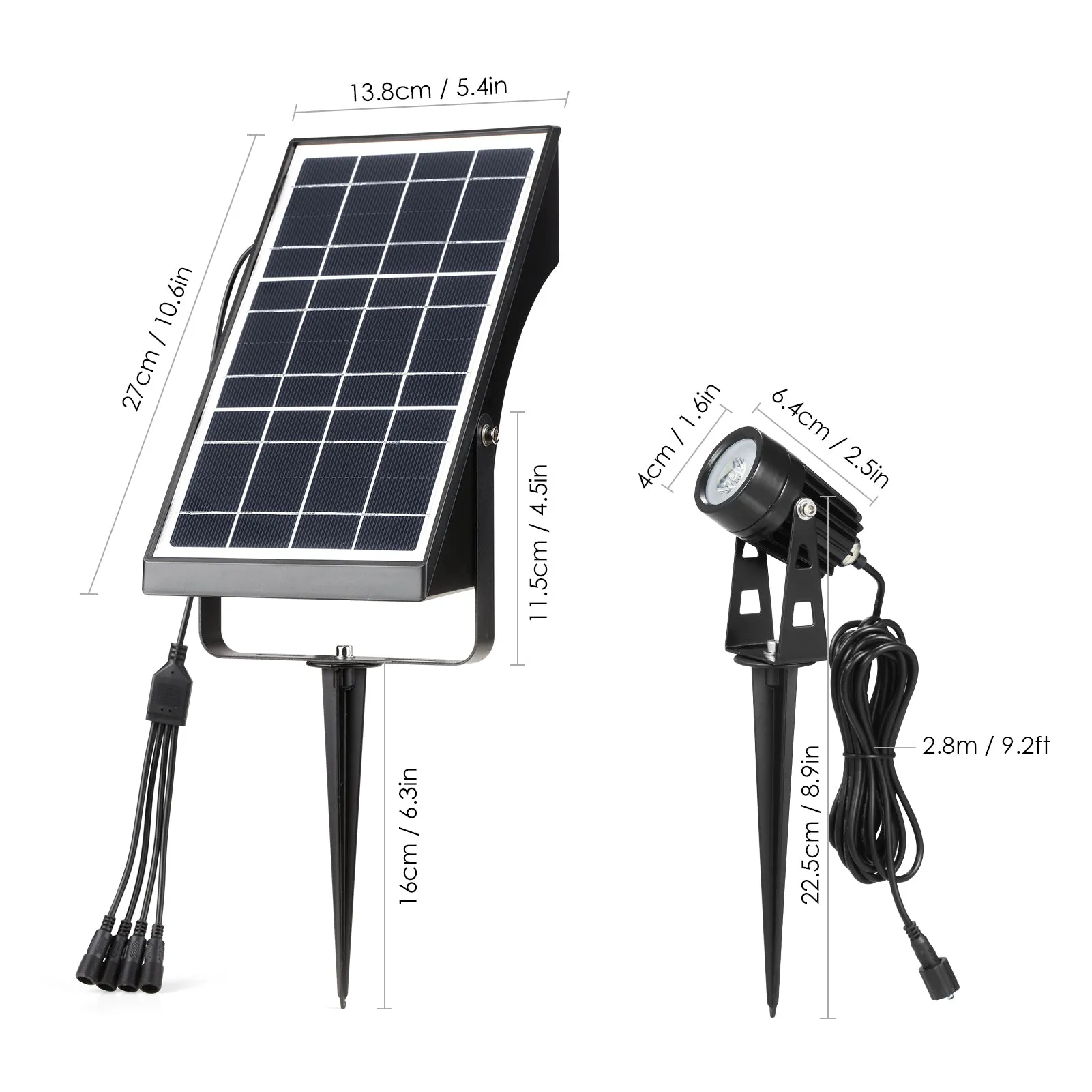 4 in 1 Solar Garden Spotlights with Remote Control