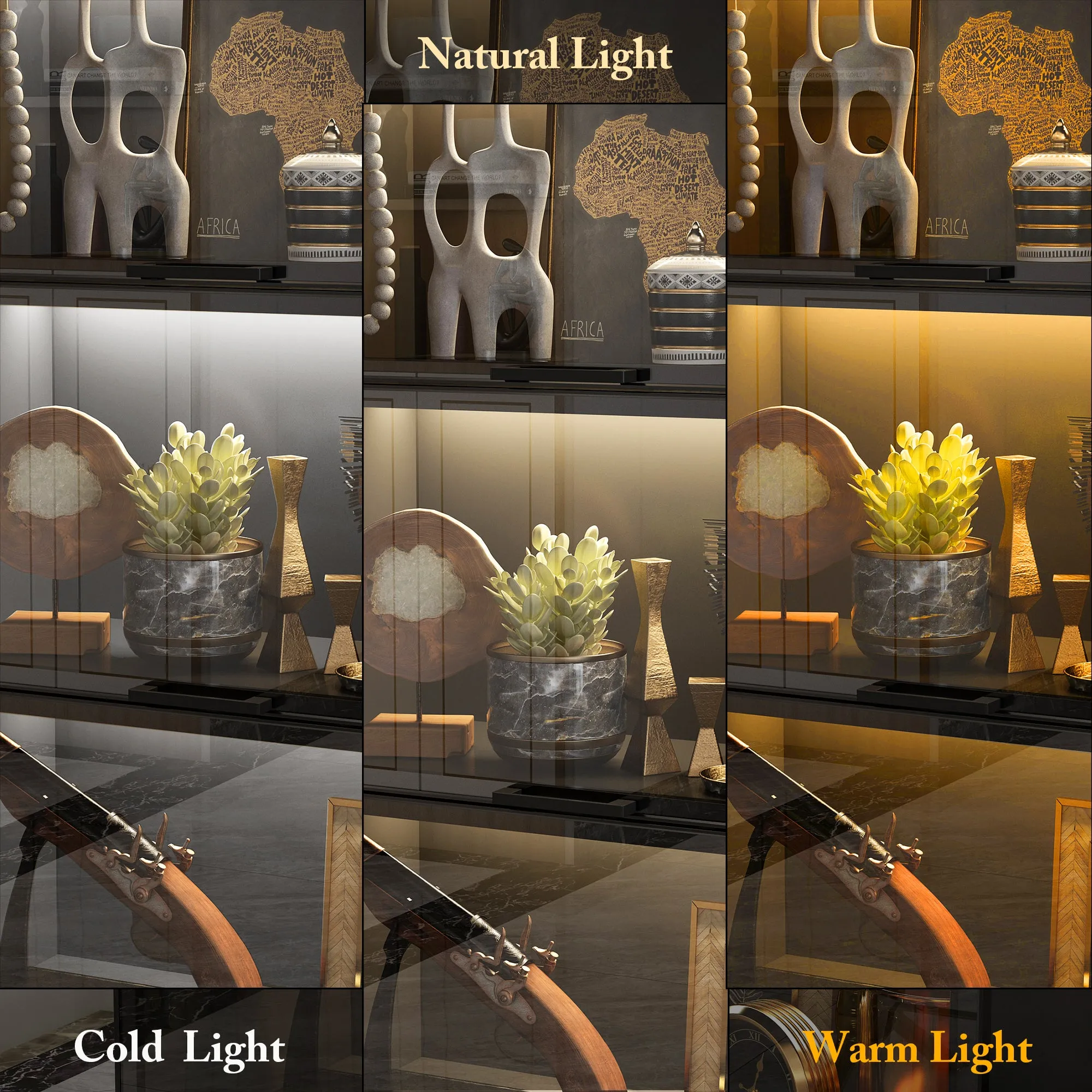 4-Layer Glass Door Display Case With LED Light