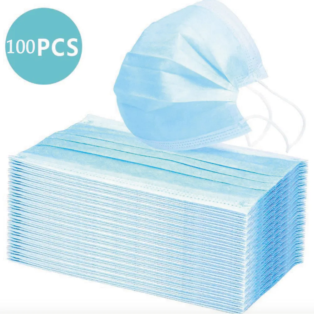 50pcs 3layer dust flu proof disposable masks protective comfortable cheap face masks 2021