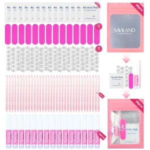 50PCS Press on Nail Tool Kit: Nail Prep Kit with Nail Glue, Adhesive Tabs, Mini Nail File, Acrylic Sticks, Prep Pads