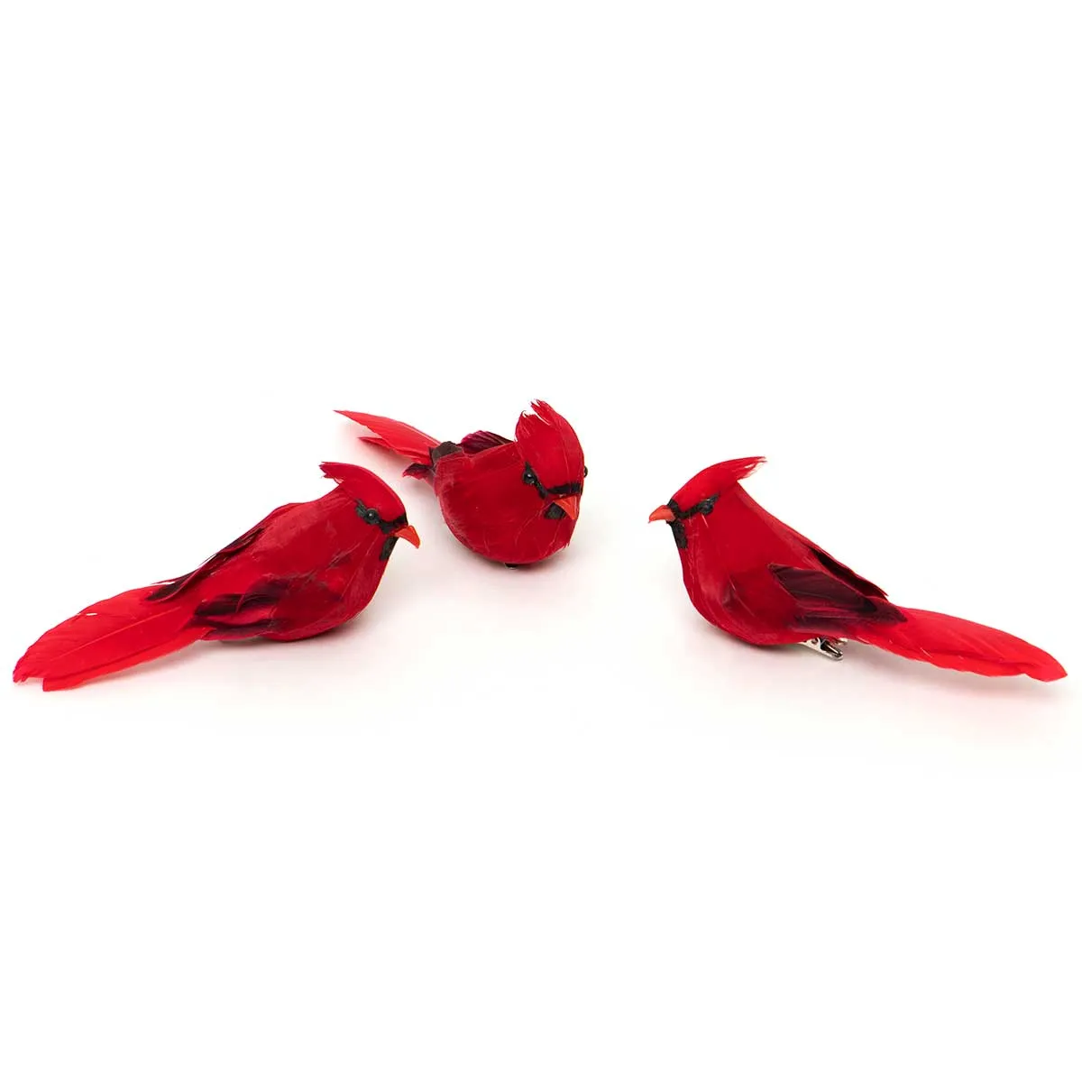 5" Feathered Cardinal Clip On Ornament