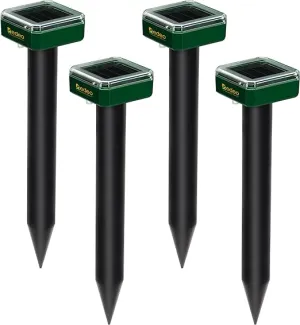 8 Pack Mole Repellent Solar Sonic Groundhog Repeller Gopher Deterrent Vole