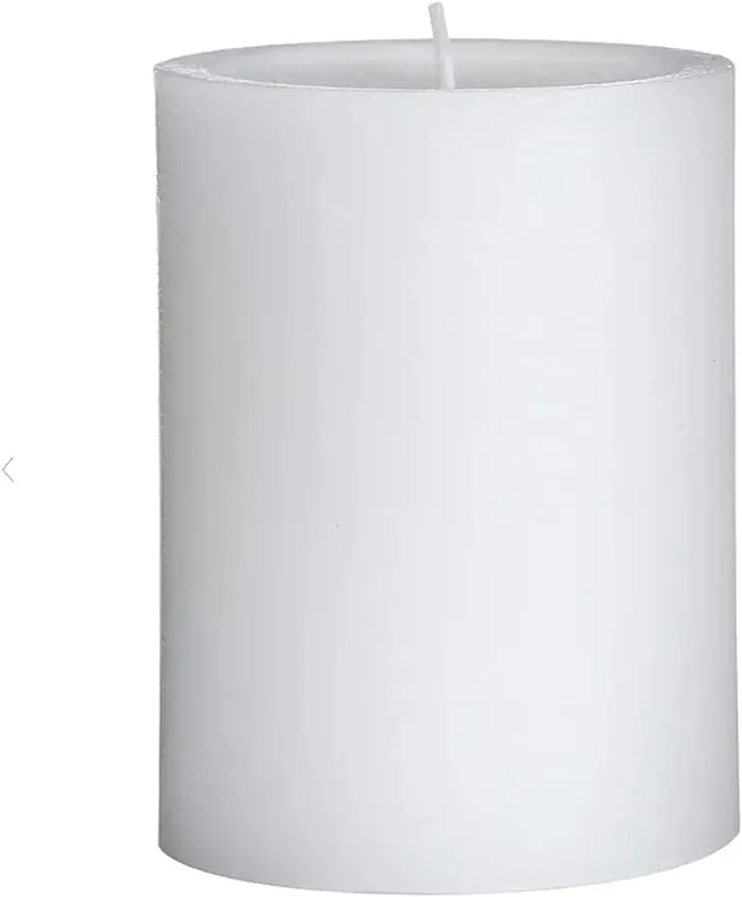 AUTOGROOMZ 2" x 6" Hand Poured Solid Color Unscented Pillar Candles Set of 3 (2x4 Inch, White)