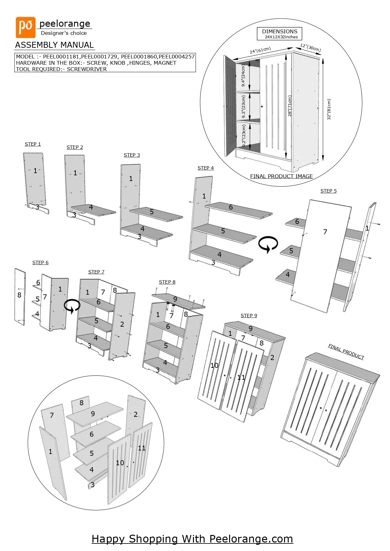 Bathroom PVC Freestanding Storage Cabinet With Handle Doors By Miza