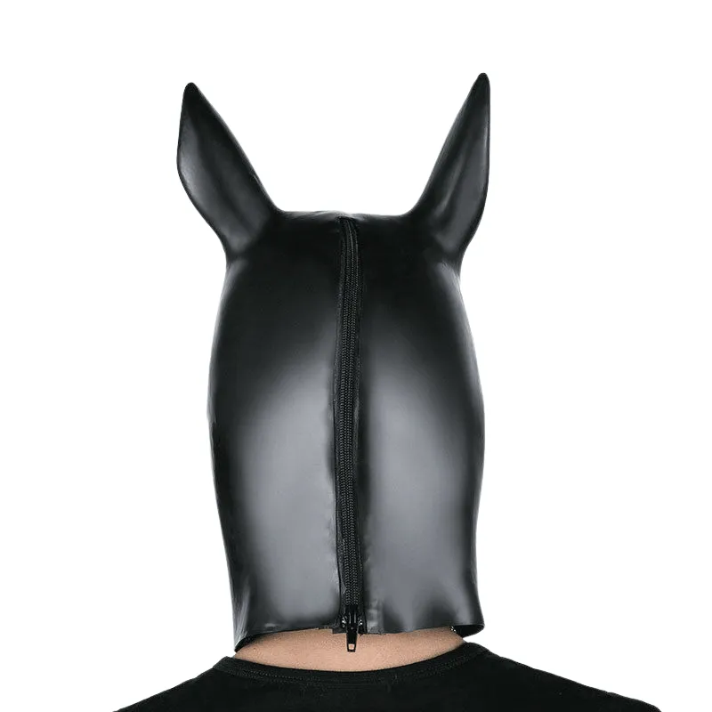 BLACK BDSM HORSE MASK