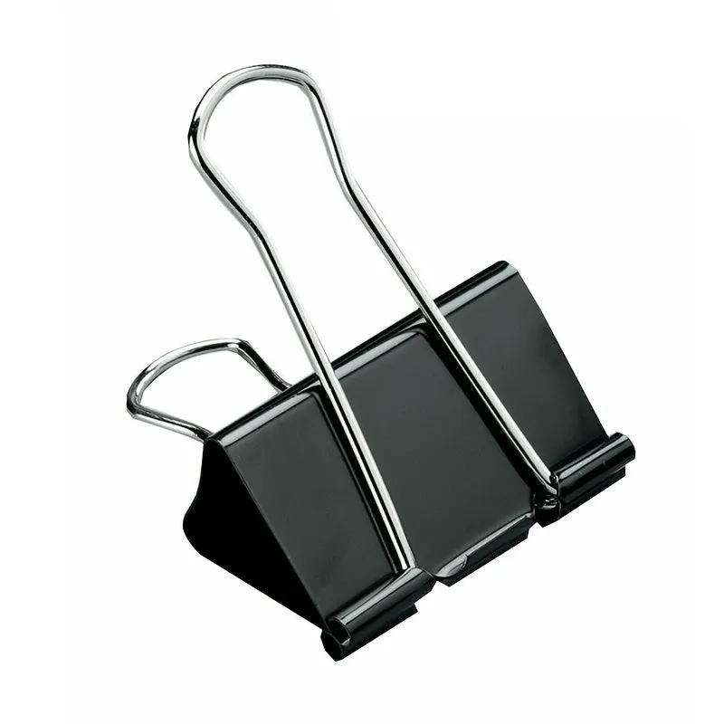 Black Metal Dovetail Paper Clip Strong Stylish Office Stationery