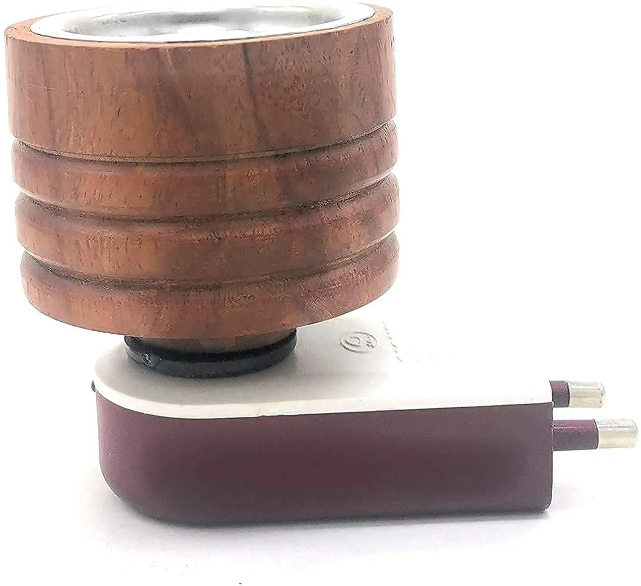 CANDY KART Wooden Kapoor Dani Multipurpose Direct Plug AgarBatti in Mini Magic Wooden Electric Incense Burner Kapoor Dani Camphor Burner Essential Oil Diffuser & Aroma Diffuser - Made of Wood