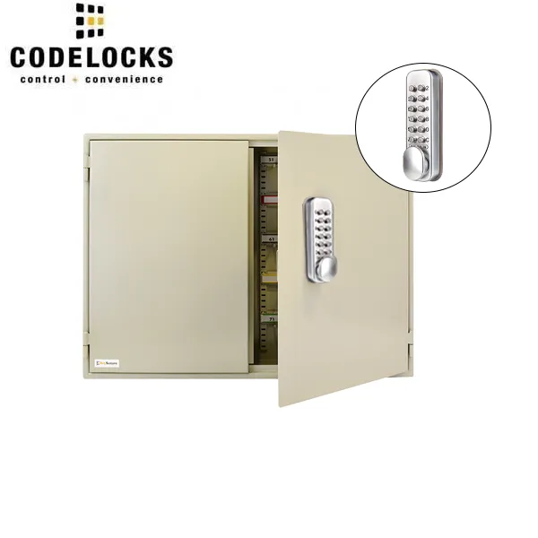 CodeLocks - Key Secure Extra Security Padlock Cabinet w/ CL160 - Mechanical Lock - Tubular Mortise Latch - Hold Back Feature - QuickCode - Optional Cabinet Storage