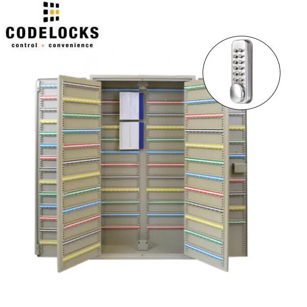 CodeLocks - Key Secure Extra Security Padlock Cabinet w/ CL160 - Mechanical Lock - Tubular Mortise Latch - Hold Back Feature - QuickCode - Optional Cabinet Storage