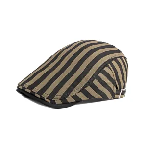 Cotton Striped Ivy Newsboy Cap Cabbie Gatsby Golf Beret Hat YZ30107