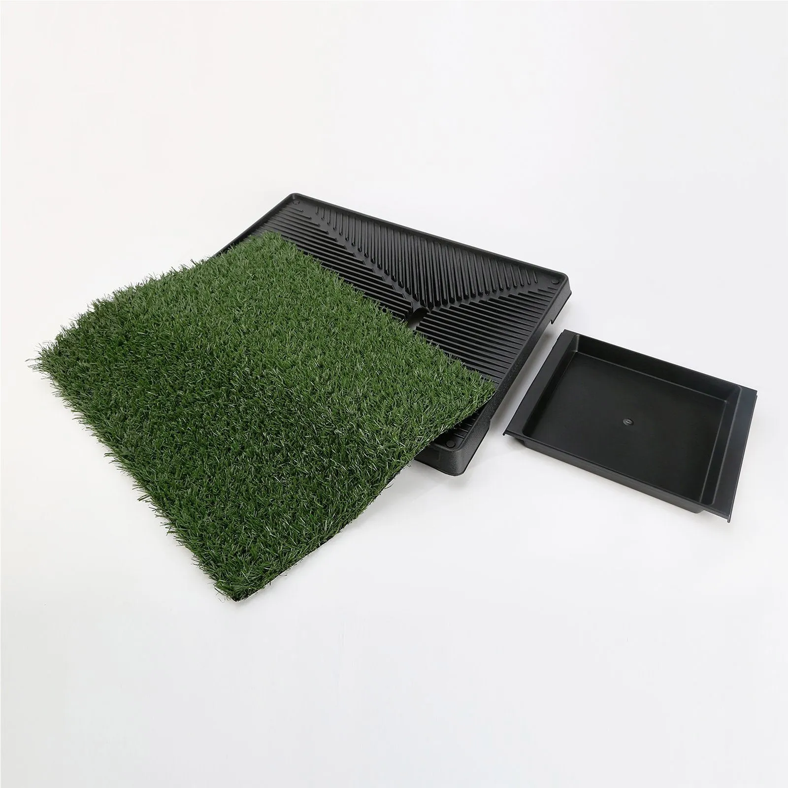 Durable Pet Potty Tray with 1 Grass Mat, PVC, 63x50cm, Paw Mate