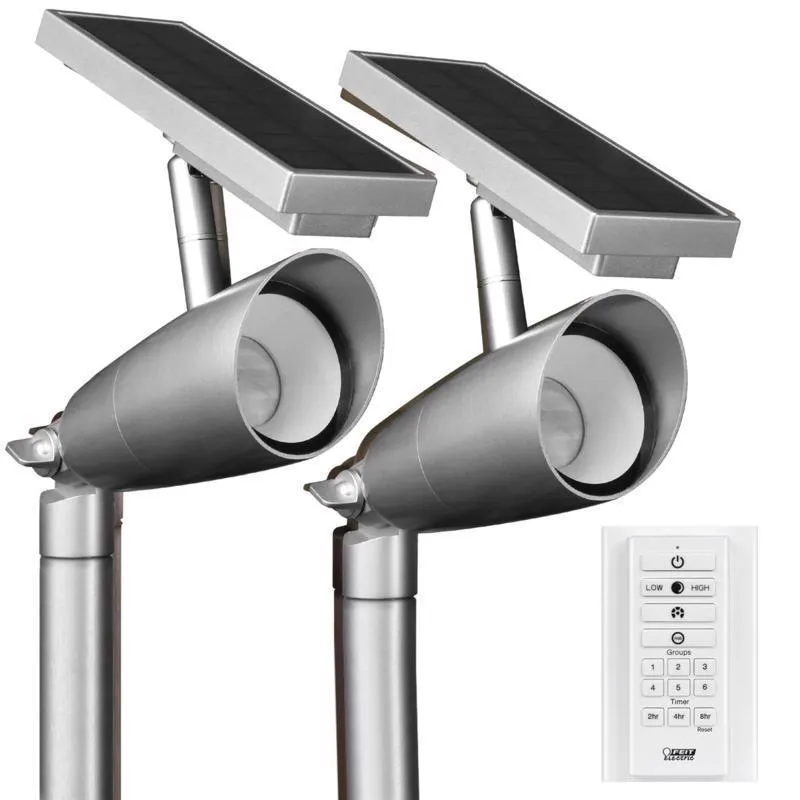 Feit Smart Home Dusk to Dawn Solar Powered LED Nickel Smart-Enabled Spotlight