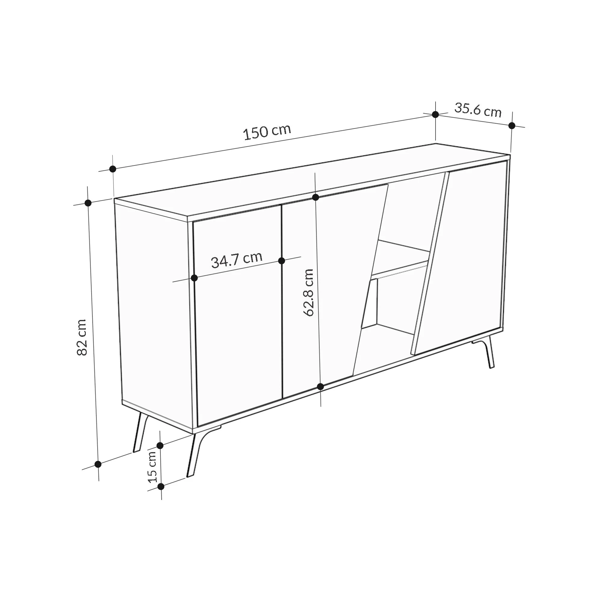 Fiona Console Sideboard Display Unit 150