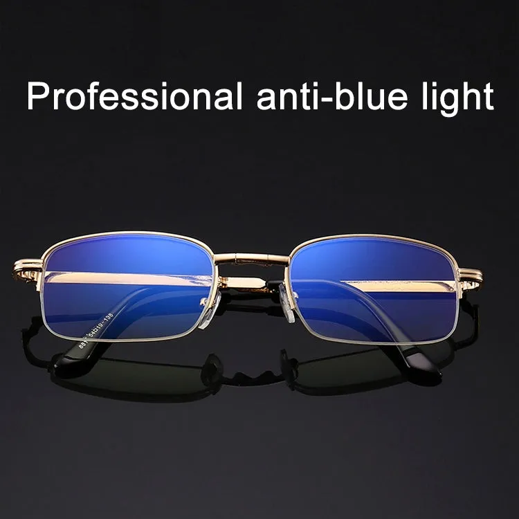 Folding Anti Blue-ray Presbyopic Reading Glasses with Case & Cleaning Cloth,