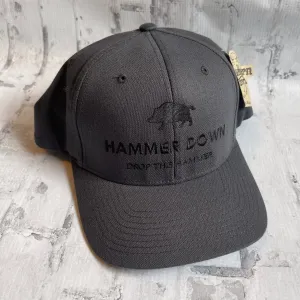 Hammer Down "Black DTH Hog" Flex Fit Hat - Charcoal with Woven Patch