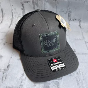 Hammer Down "HAMR DWN Camo" Hat - Charcoal with Leather Patch