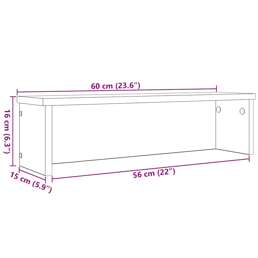 Kitchen Racks Stackable 2 pcs Smoked Oak 60x15x16 cm