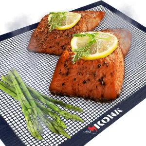 Kona Mesh Grill Mats - Heavy Duty 600 Degree Non Stick (Set of 2) 16 x 13 Inches