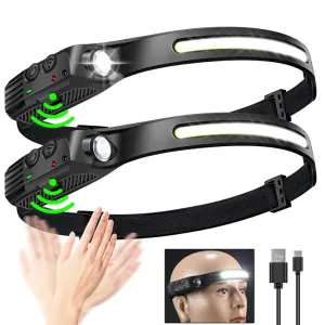 LED Sensor Headlamp Camping Search Light Head Flashlight Rechargeable Powerful Head Lamp Front Lanterns Headlights 6 Styles