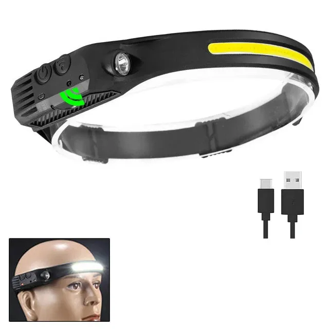 LED Sensor Headlamp Camping Search Light Head Flashlight Rechargeable Powerful Head Lamp Front Lanterns Headlights 6 Styles