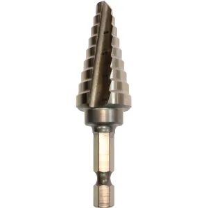 Makita (711493-A) 1/4" - 3/4" H.S.S. Step Drill Bit, 1/4" Hex Shank