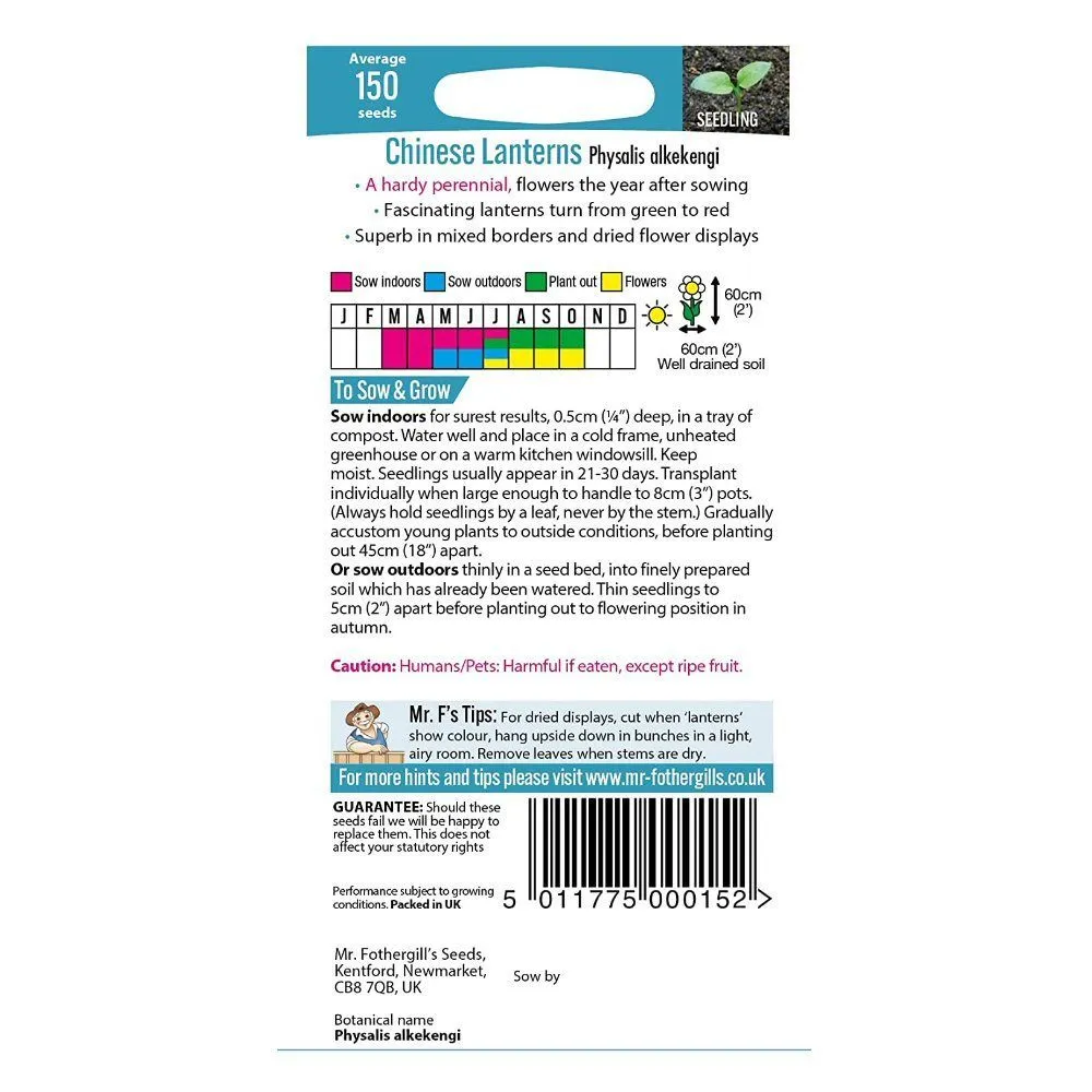 Mr Fothergill's Chinese Lanterns Seeds