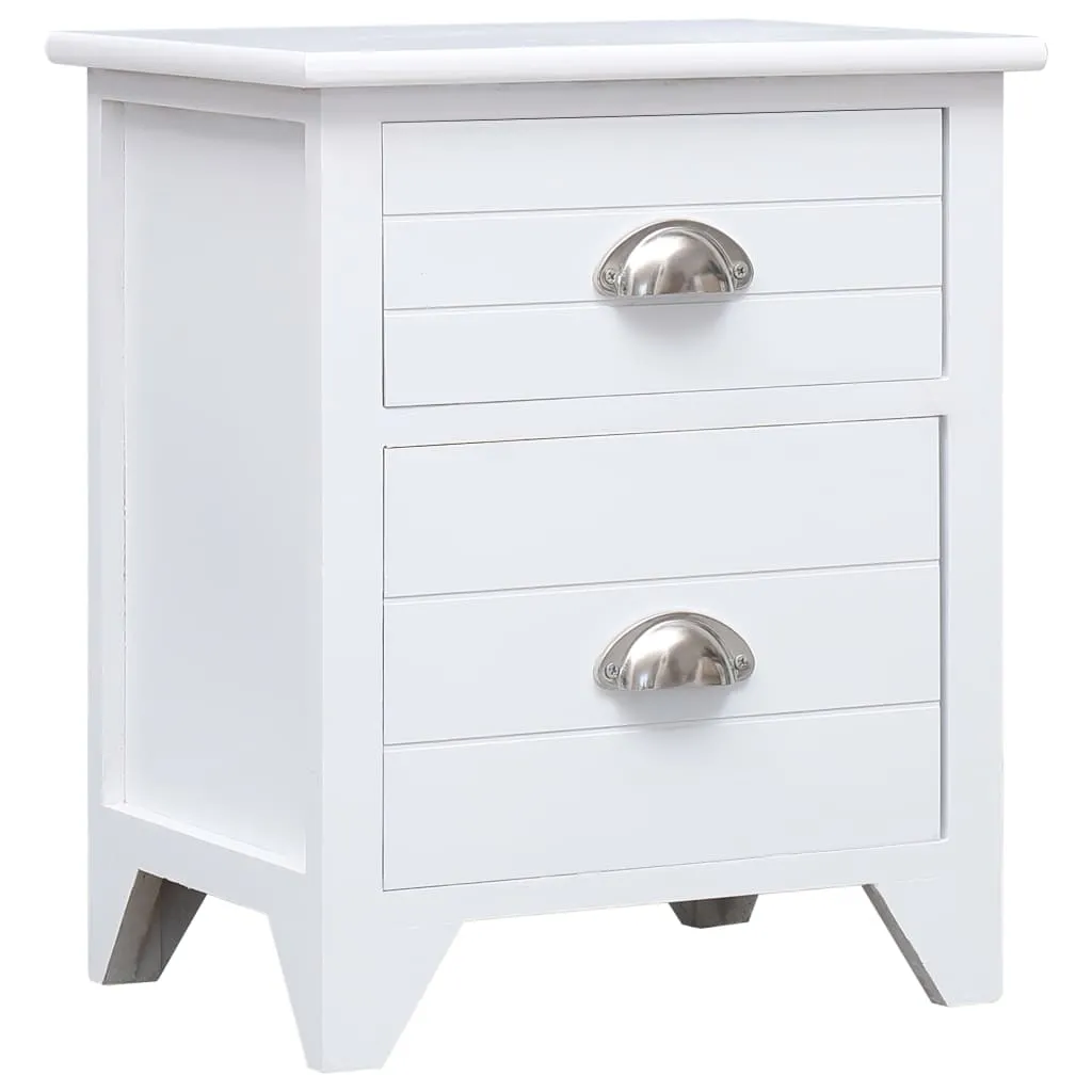 Nightstand 2 pcs with 2 Drawers White