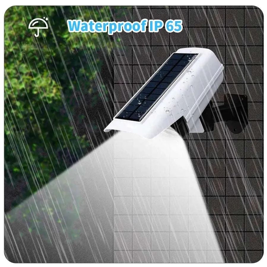 Outdoor Solar Lights Motion Sensor Security Dummy Camera Wireless P65 Waterproof Solar Lamp 3 Modes for Home Garden 77 Leds