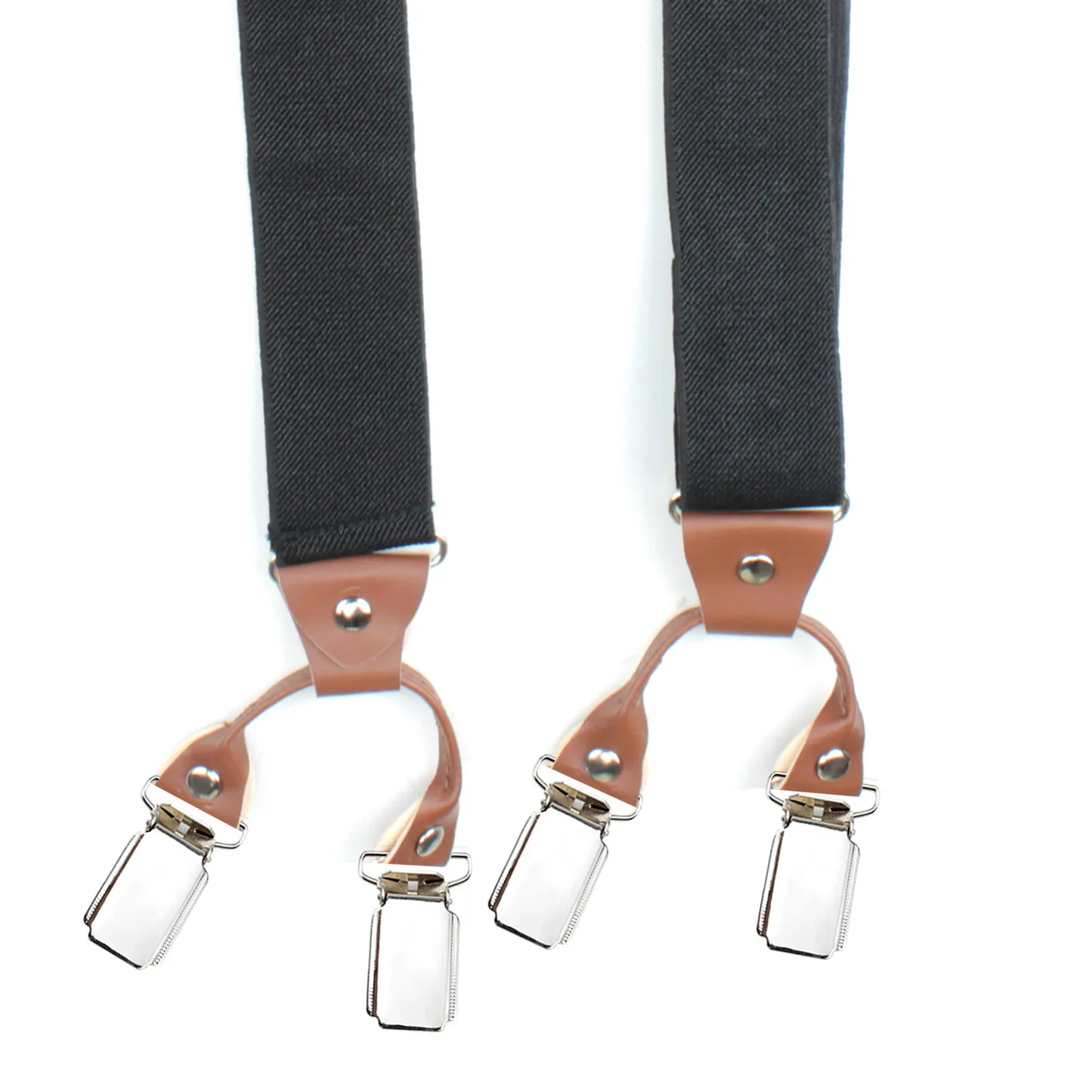 Peluche Novelist Charmer Black & Brown 8 Clips Suspender