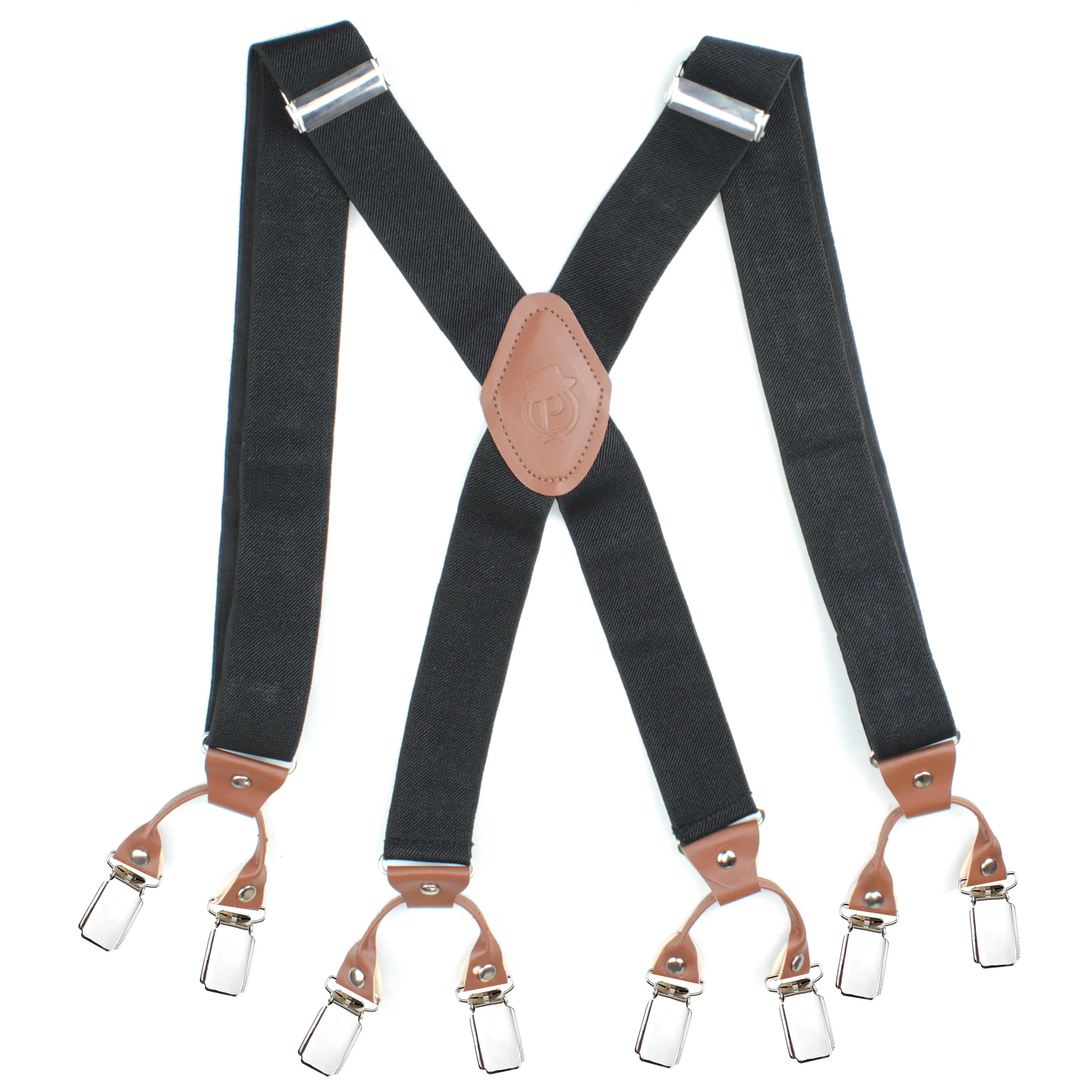 Peluche Novelist Charmer Black & Brown 8 Clips Suspender