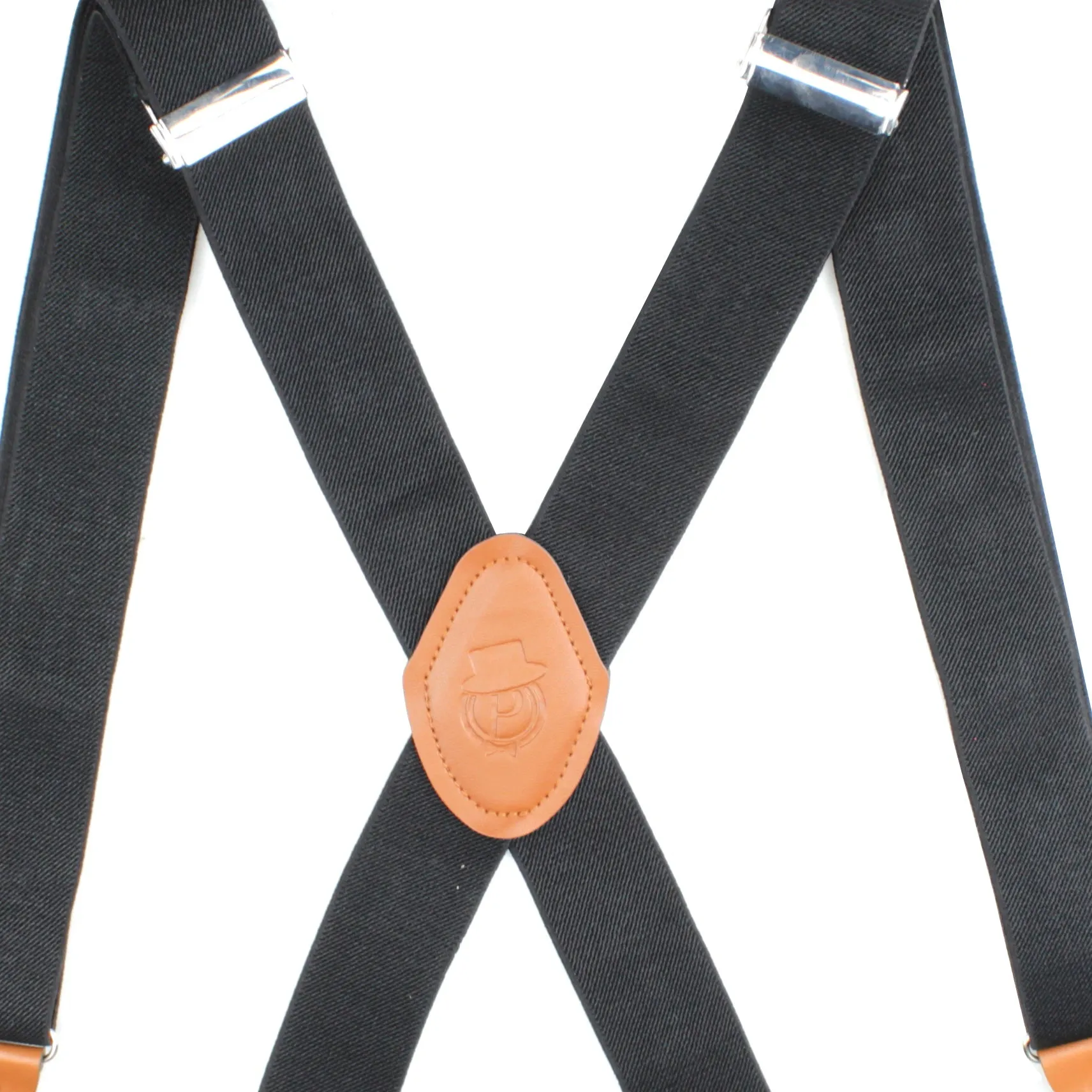 Peluche Novelist Charmer Black & Tan Brown 8 Clips Suspender