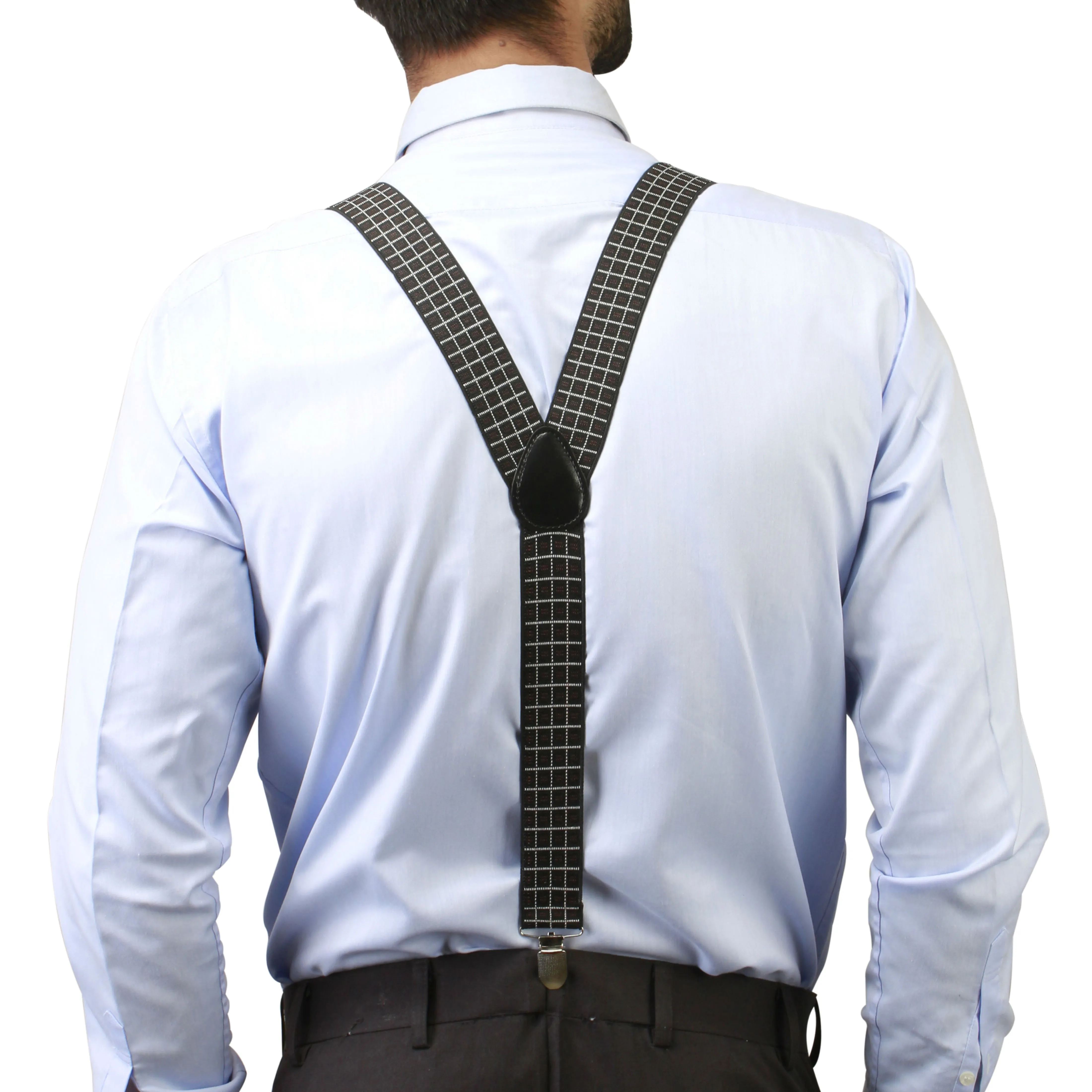 Peluche Uber Checks Black Suspender for Men