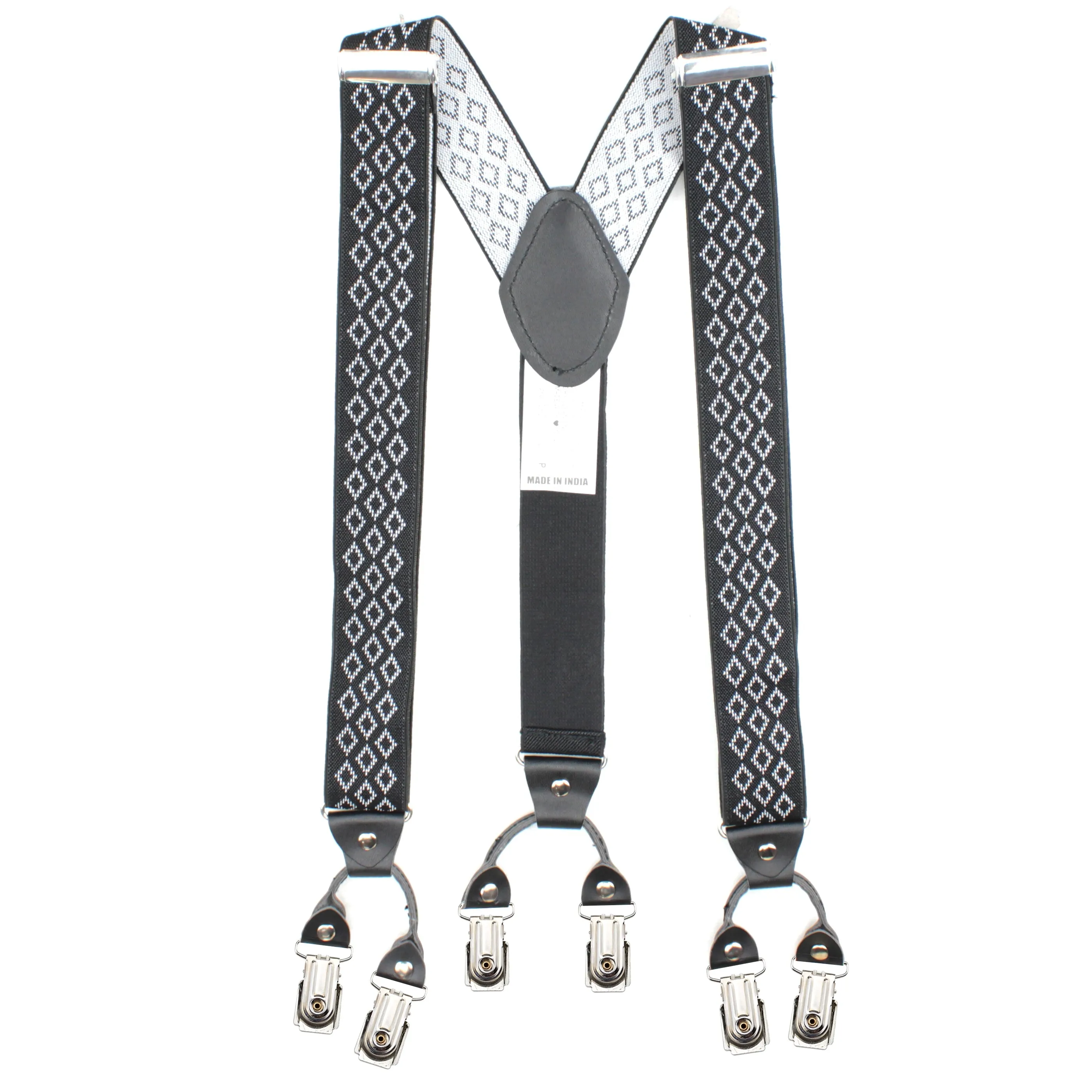 Peluche Voguish Abstract Black 6 Clips Suspender