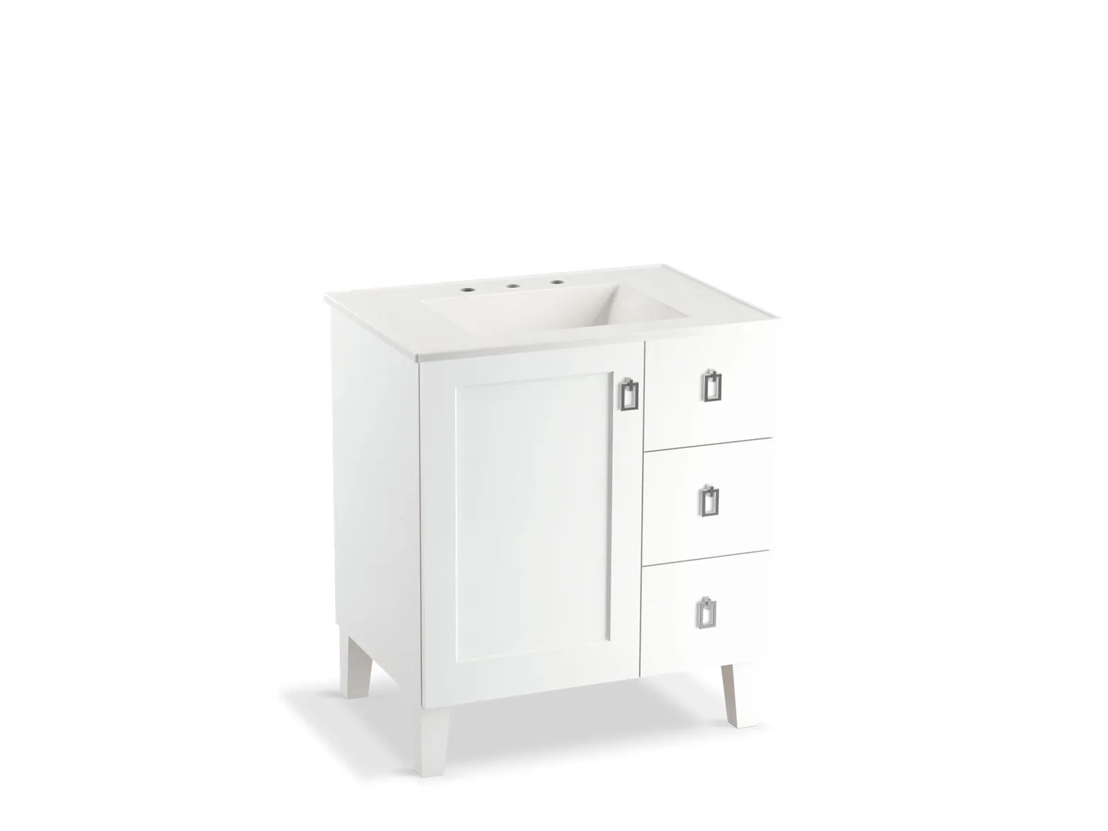 Poplin Linen White Freestanding Vanity (31.75" x 24" x 36")