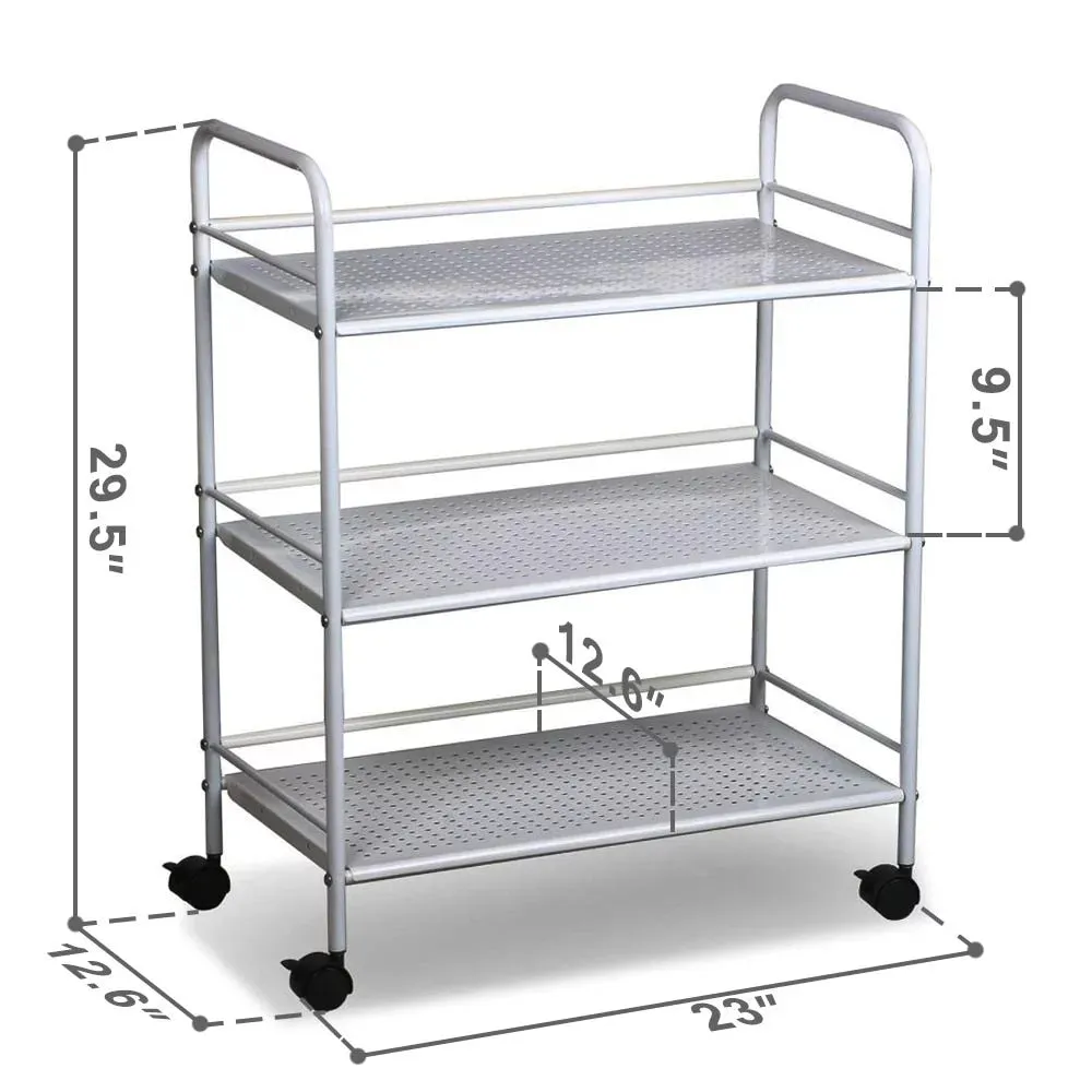 Rolling Trolley Cart with 3 Shelves