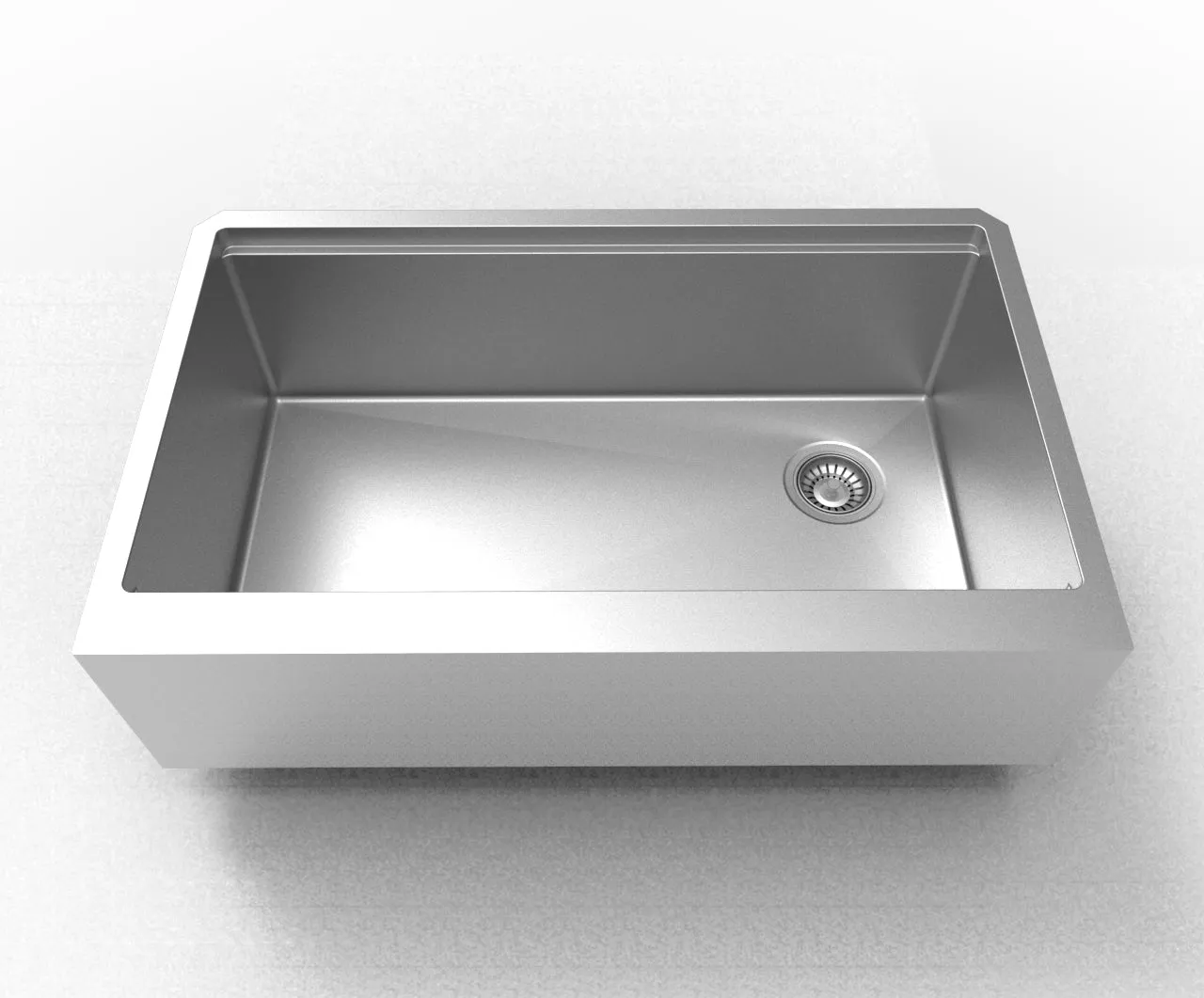 Stainless Steel Single Bowl Apron Square Kitchen Sink 32-7/8" Wide