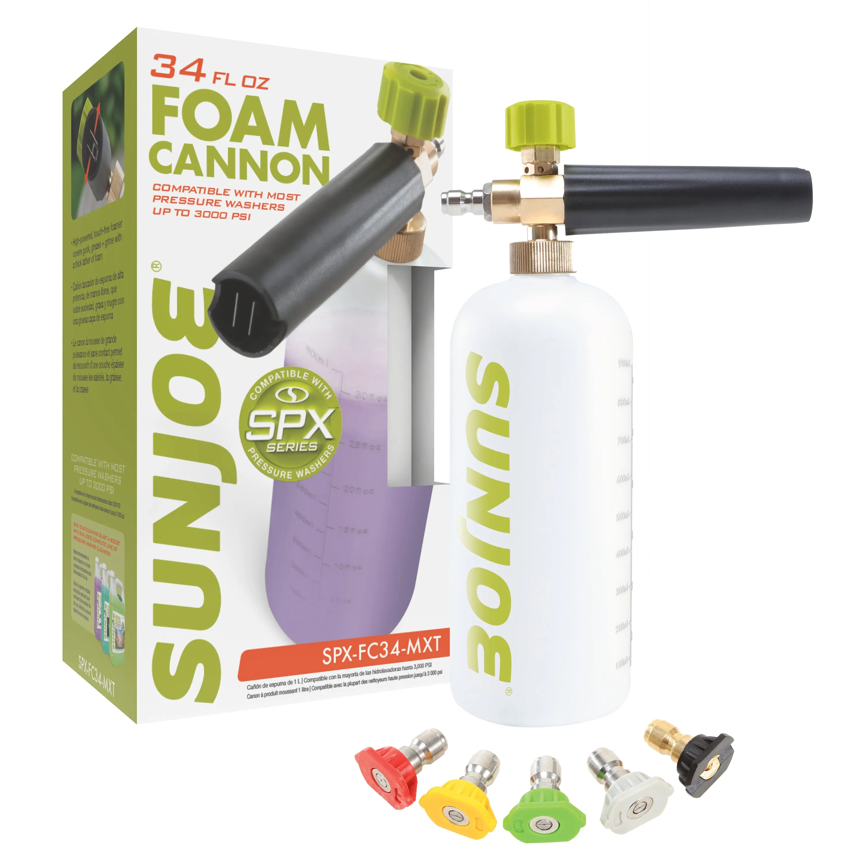 Sun Joe Pressure Washer Surface & Patio Cleaner   Foam Cannon Bundle