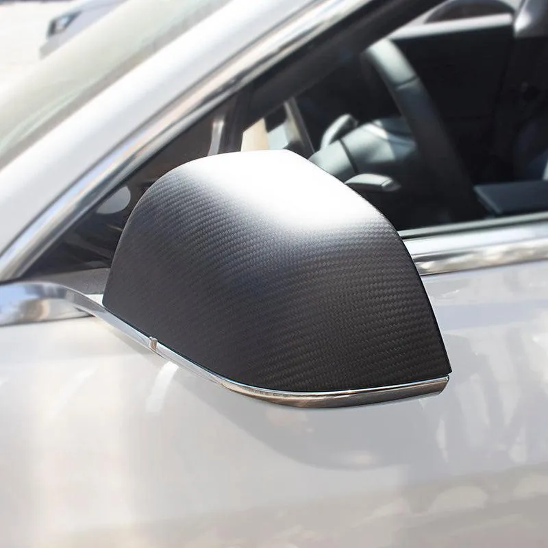 TAPTES Carbon Fiber Side Mirror Covers for Tesla Model 3 2017-2023 2024