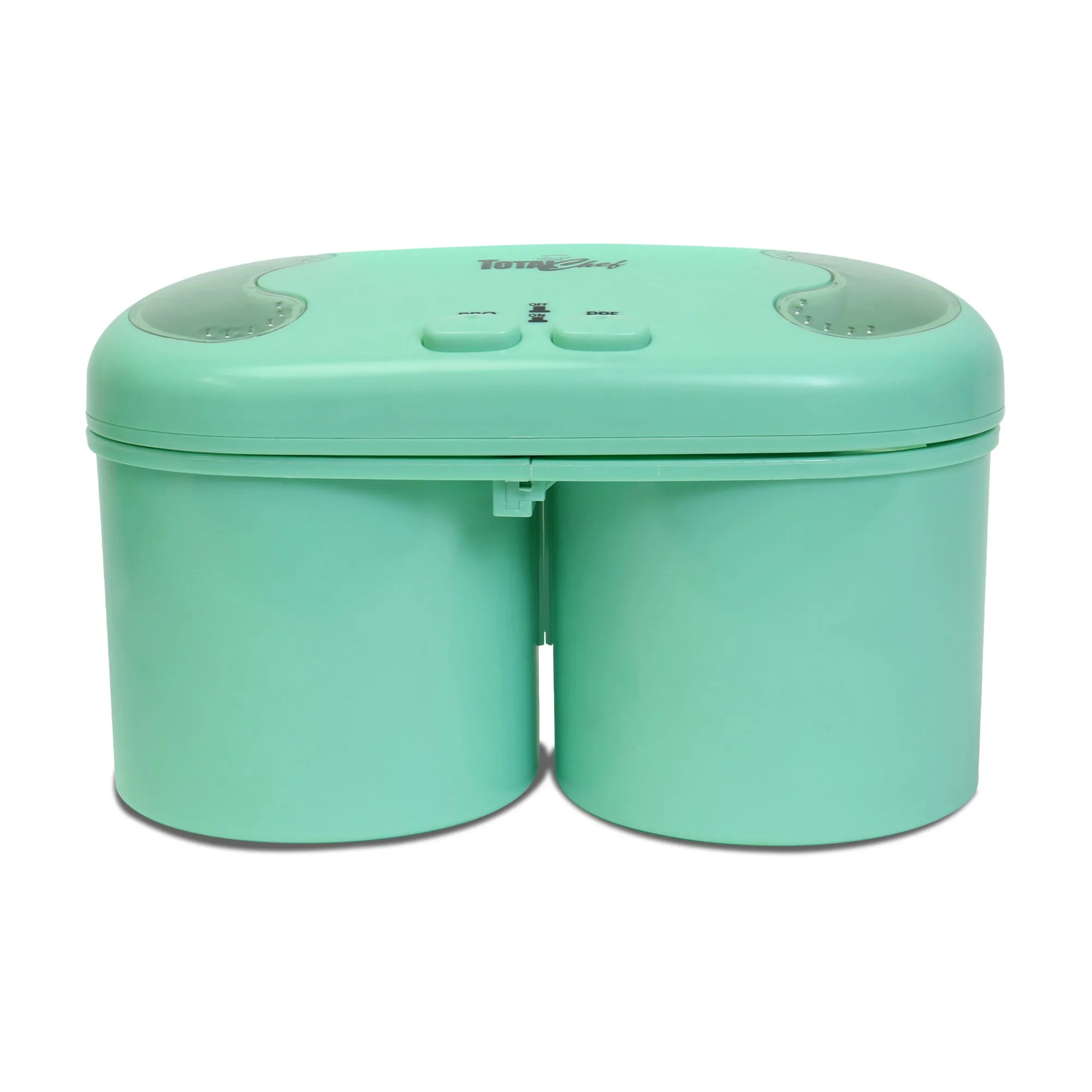 Total Chef Deluxe Double Treat Ice Cream Maker, 1.1 qt (1L), Green, Make 2 Flavors at Once of Frozen Yogurt, Sorbet, Gelato in Your Home Freezer, Uses 4 x AA Batteries (Sold Separately)