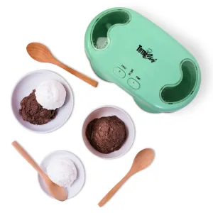 Total Chef Deluxe Double Treat Ice Cream Maker, 1.1 qt (1L), Green, Make 2 Flavors at Once of Frozen Yogurt, Sorbet, Gelato in Your Home Freezer, Uses 4 x AA Batteries (Sold Separately)