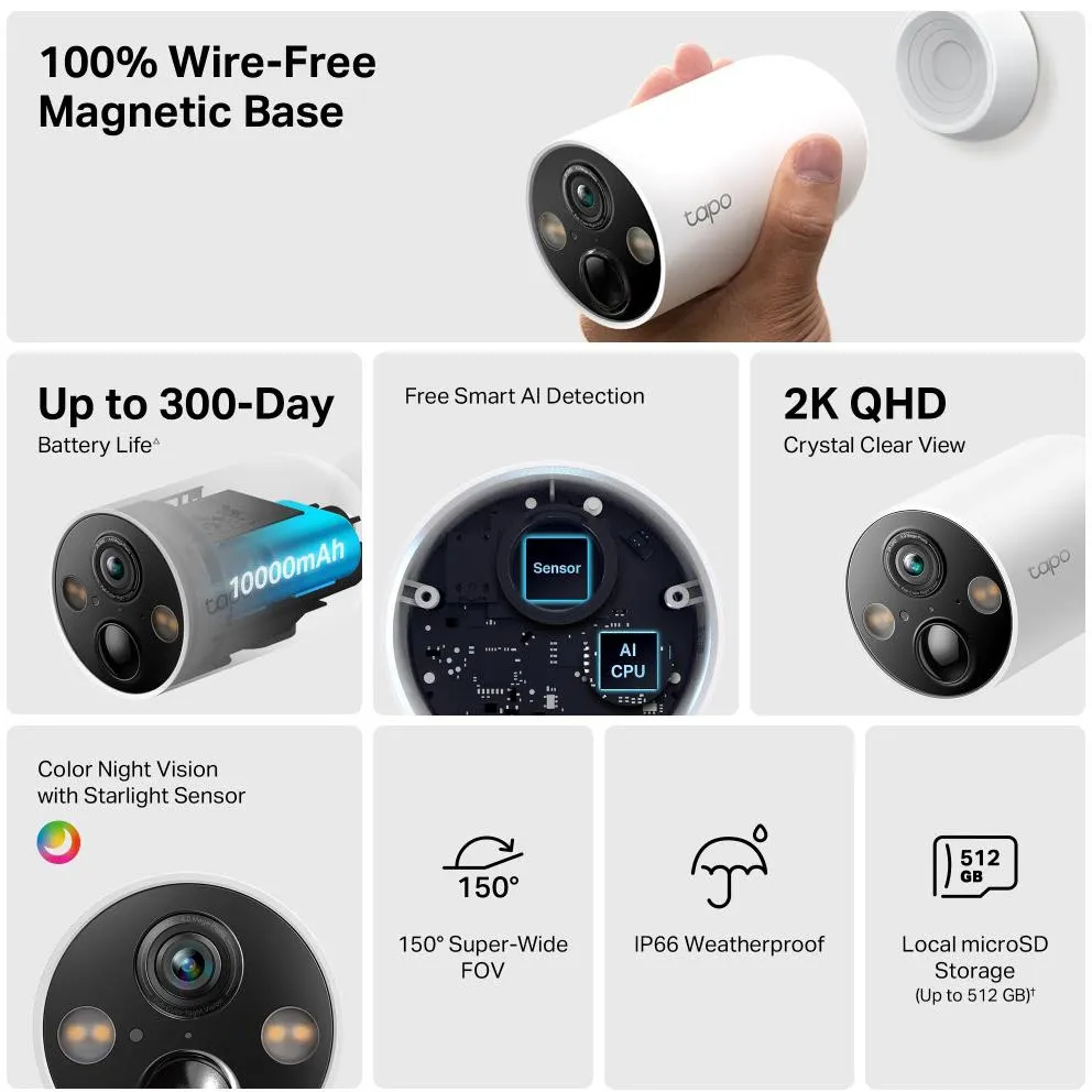 TP-Link Tapo 2K Smart Wire-Free Security Camera