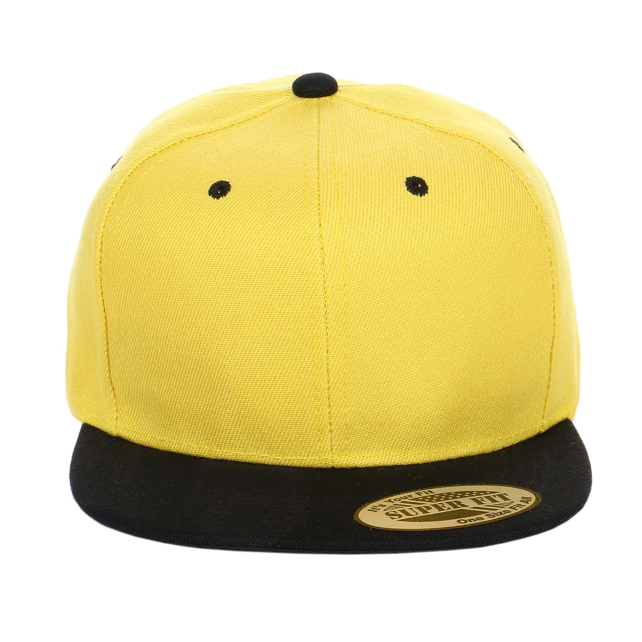 Two-Tone Blank Adjustable Flat Bill Plain Snapback Hats - More Colors