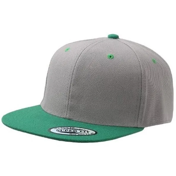 Two-Tone Blank Adjustable Flat Bill Plain Snapback Hats - More Colors