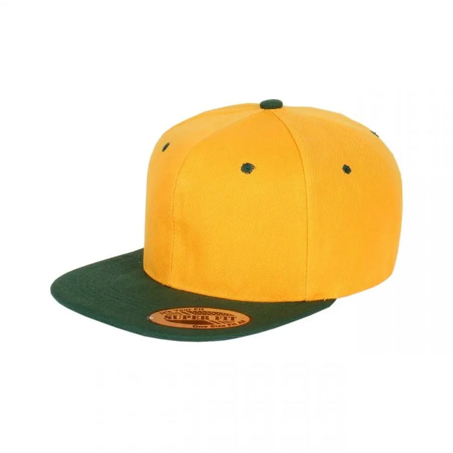 Two-Tone Blank Adjustable Flat Bill Plain Snapback Hats - More Colors