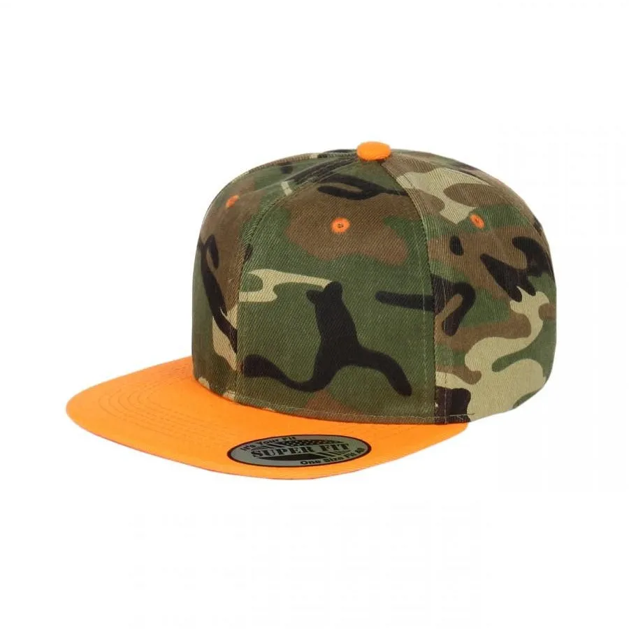 Two-Tone Blank Adjustable Flat Bill Plain Snapback Hats - More Colors